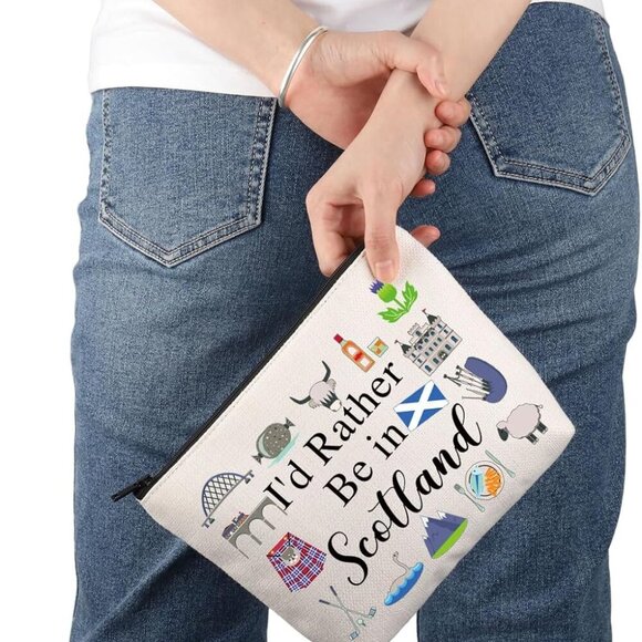 Scotland Trip Vacation Gift I'd Rather Be in Scotland Makeup Bag Scotland Pride - Picture 7 of 7